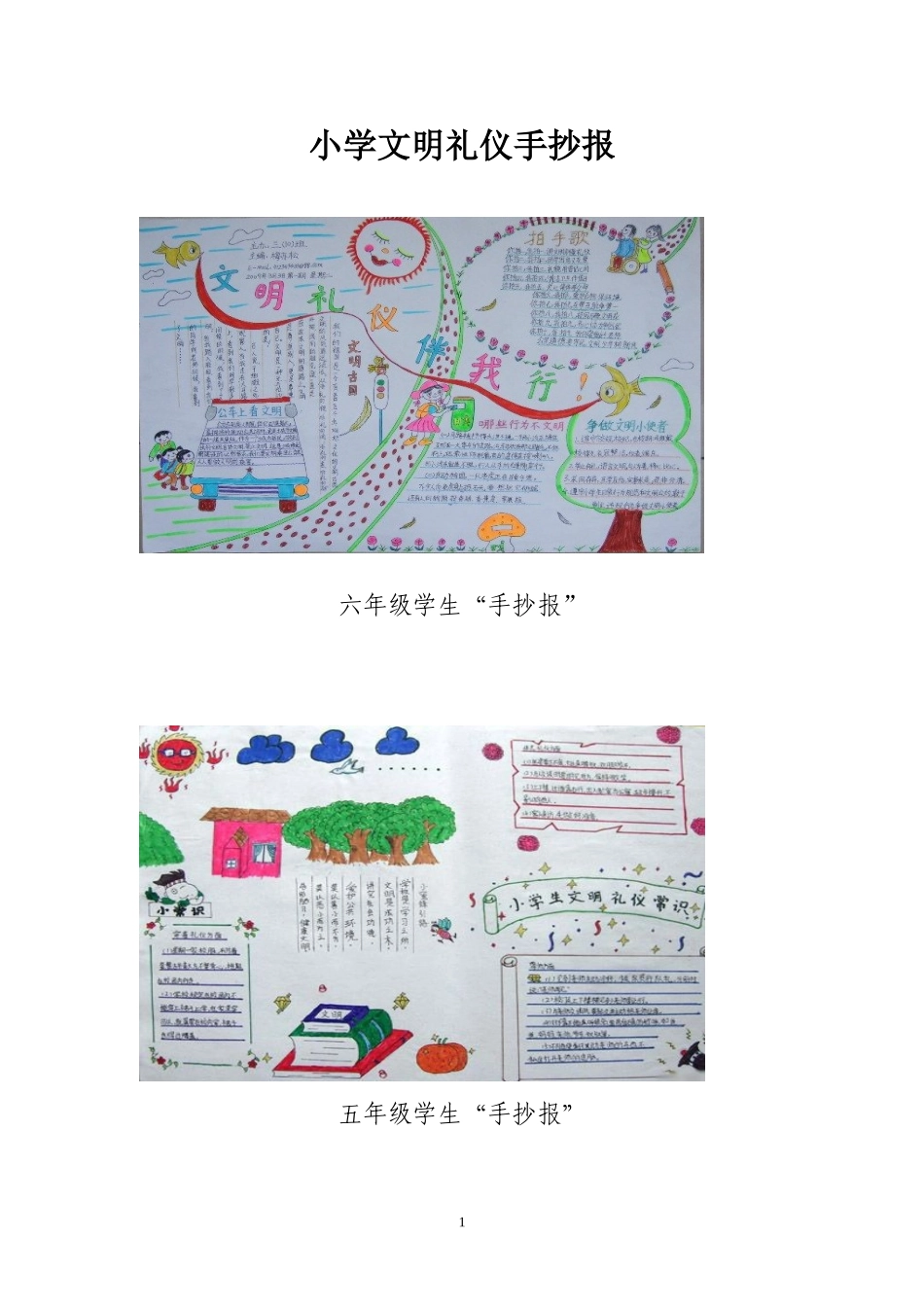 小学文明礼仪板报_第1页