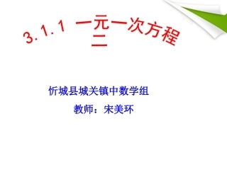 一元一次方程二