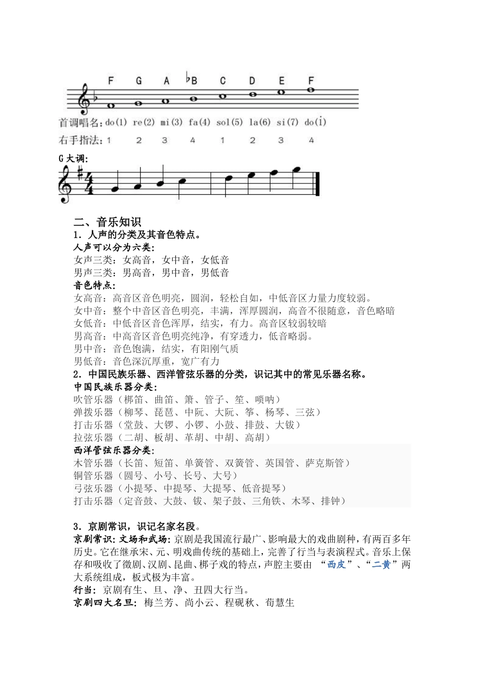 初中音乐毕业考试复习资料_第2页