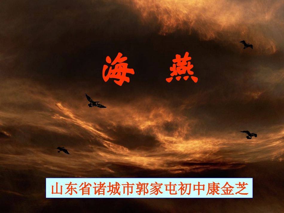 全国教育教学互联网应用优秀教育教学课件——《海燕》多媒体课件诸城郭家屯初中康金芝_第1页