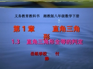 直角三角形全等的判定 ()