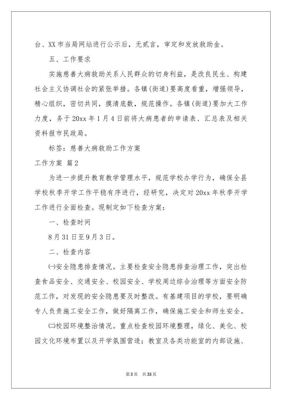 实用的工作方案模板汇总十篇_第3页