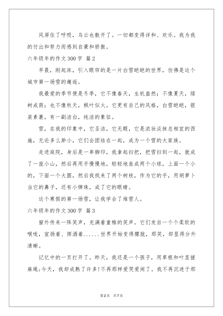 实用的六年级年的作文300字8篇_第2页