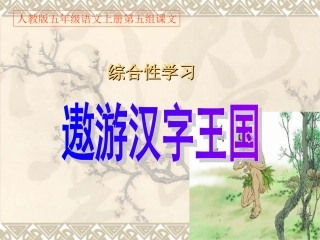 人教版五年级语文上册第五组《遨游汉字王国》PPT课件