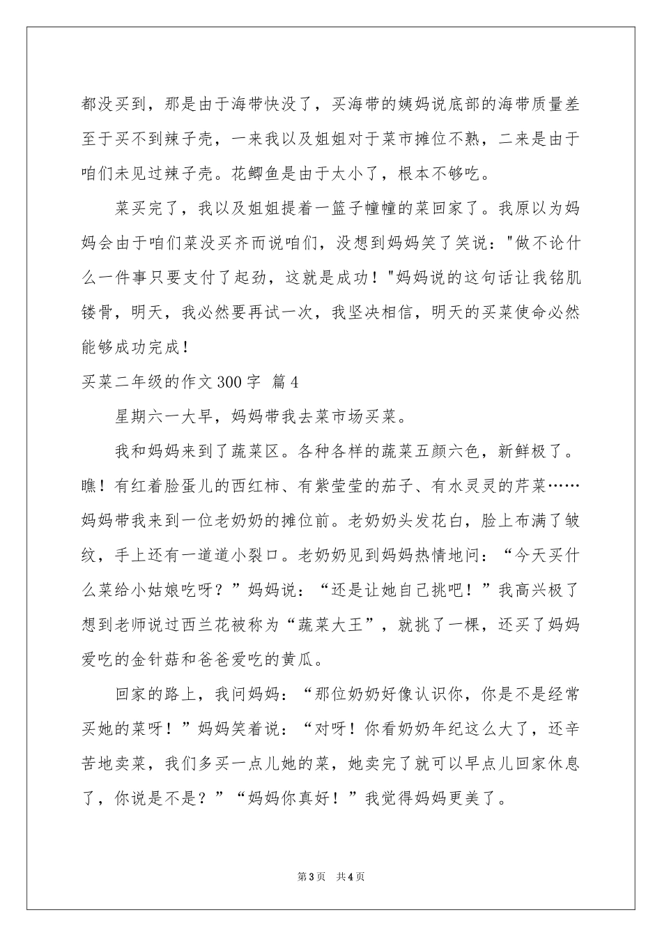 实用的买菜二年级的作文300字5篇_第3页
