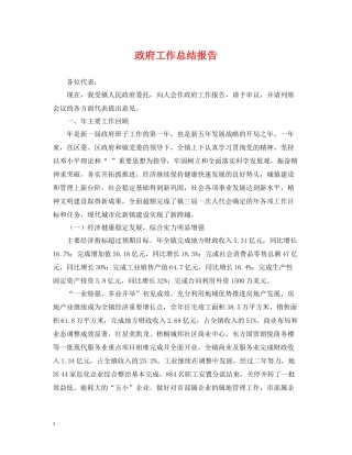 政府工作总结报告