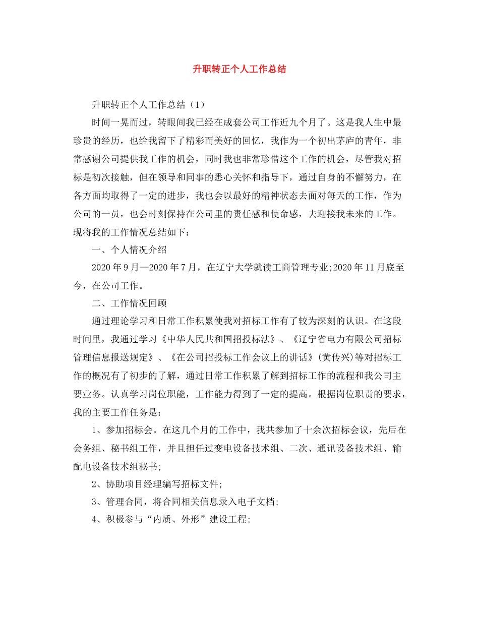 升职转正个人工作总结_第1页