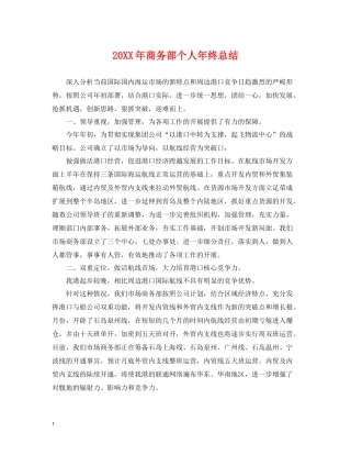 商务部个人年终总结2