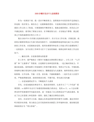 乡镇计生办个人总结报告