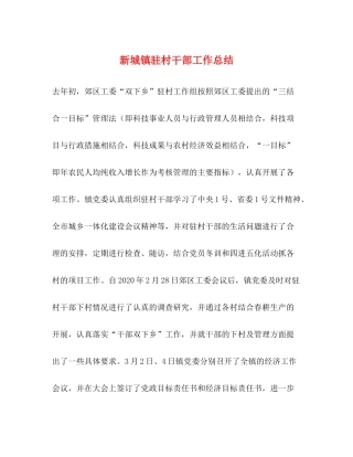 新城镇驻村干部工作总结