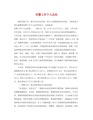 民警工作个人总结