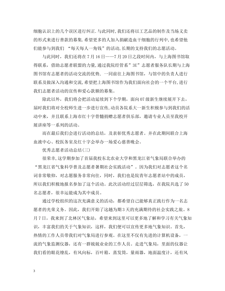优秀志愿者活动总结_第3页