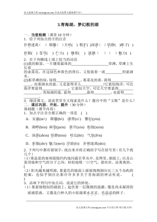 青海湖同步练习