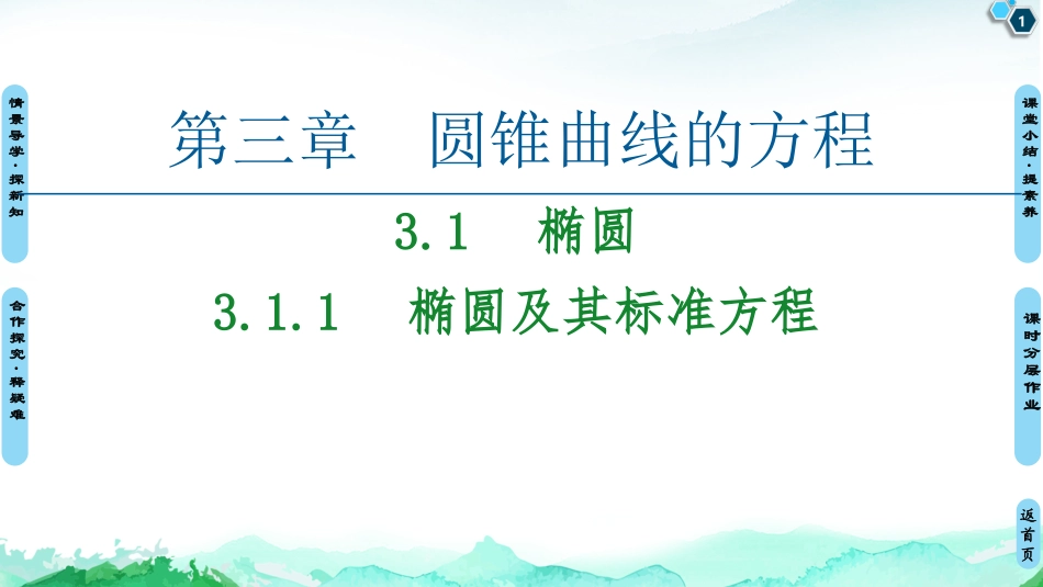 第3章+31　311　椭圆及其标准方程-【新教材】人教A版（2019）高中数学选择性必修第一册课件(共60张PPT)_第1页