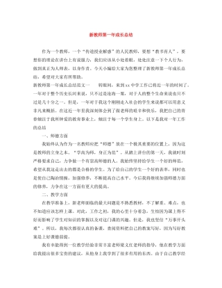 新教师第一年成长总结