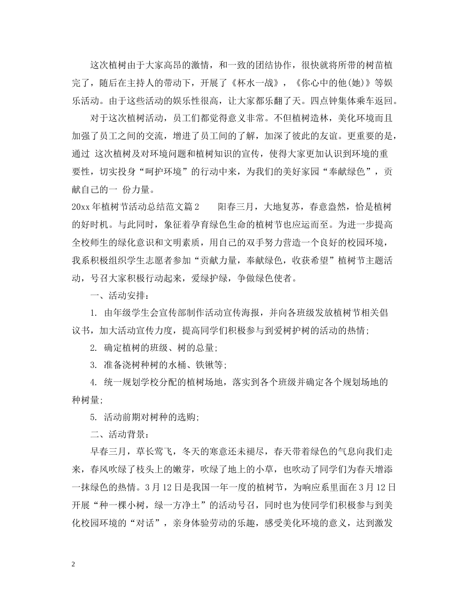 2020年植树节活动总结范文2_第2页