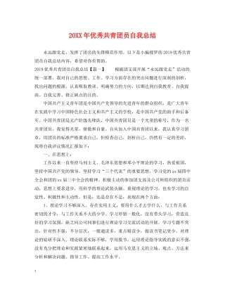 优秀共青团员自我总结