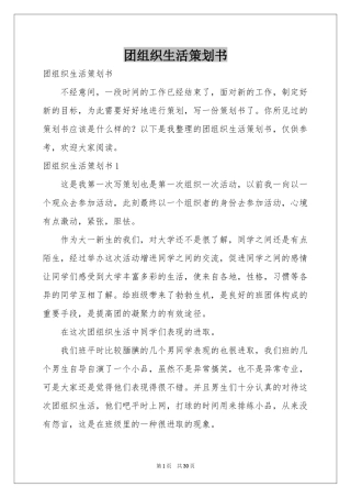 团组织生活策划书
