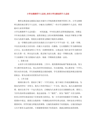 小学支教教师个人总结_农村小学支教老师个人总结