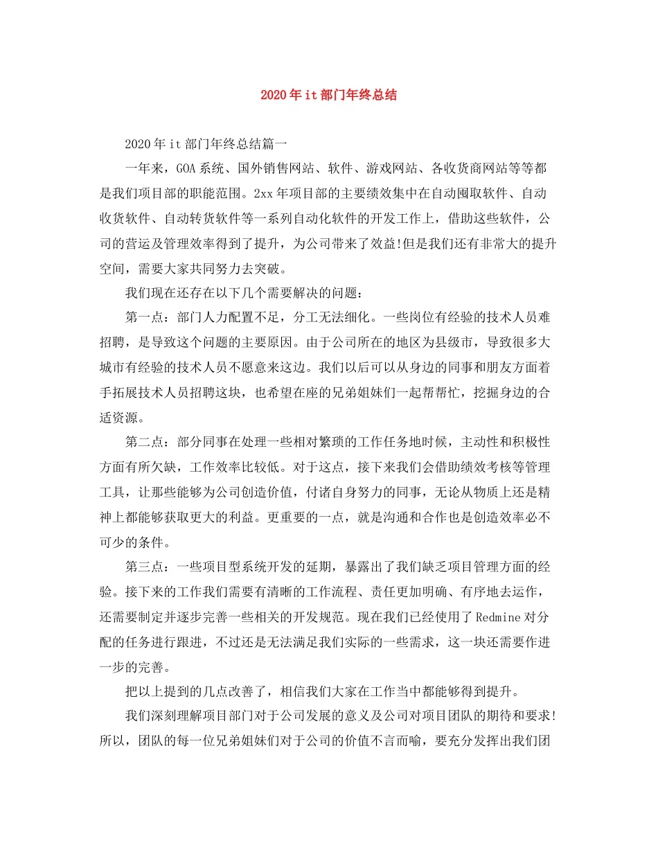 2020年it部门年终总结_第1页