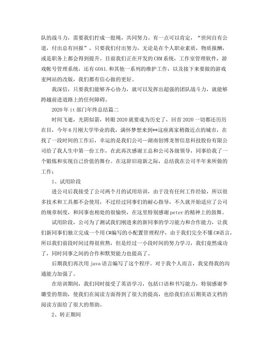 2020年it部门年终总结_第2页