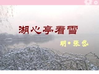 第29课《湖心亭看雪》