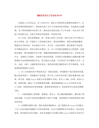业务员月工作总结900字