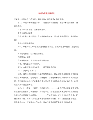 审美与表现自我评价