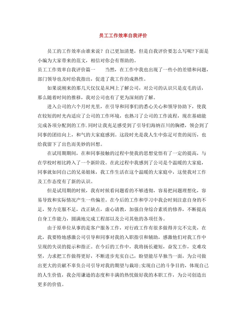 员工工作效率自我评价_第1页