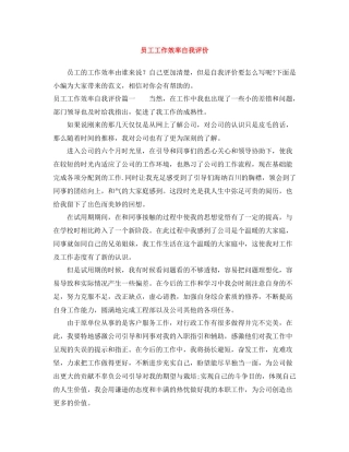 员工工作效率自我评价