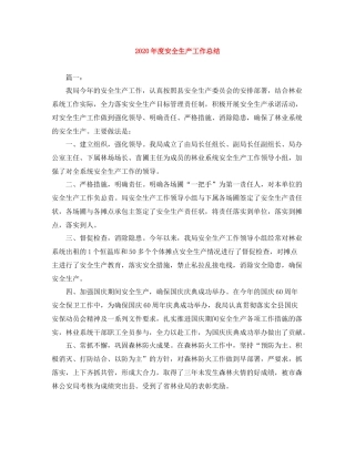 2020年度安全生产工作总结