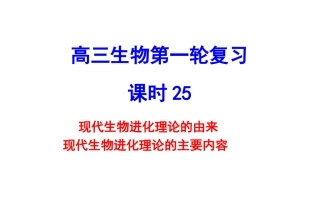 现代生物进化理论的由来现代生物进化理论的主要内容