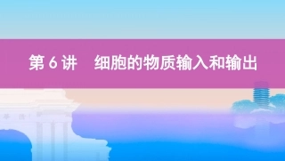 第6讲　细胞的物质输入和输出