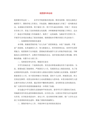 校团委年终总结