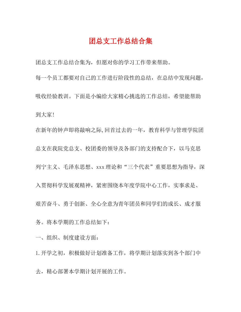 团总支工作总结合集_第1页