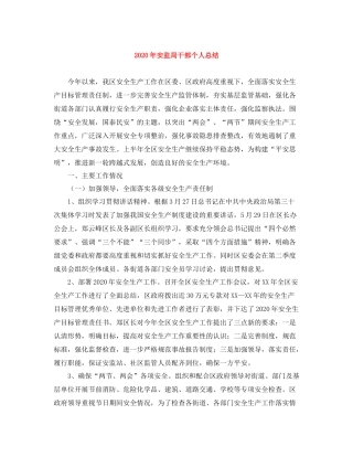 2020年安监局干部个人总结