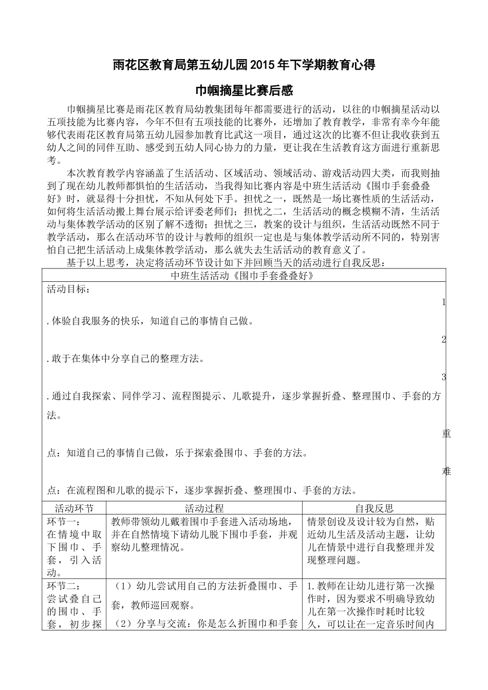 尹芳2015年下学期1月份教育心得_第1页