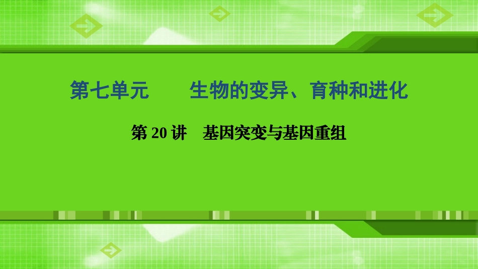 第20讲基因突变与基因重组_第1页