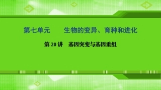 第20讲基因突变与基因重组