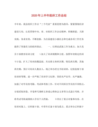 2020年上半年组织工作总结1)