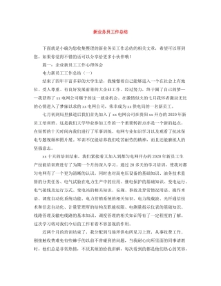 新业务员工作总结