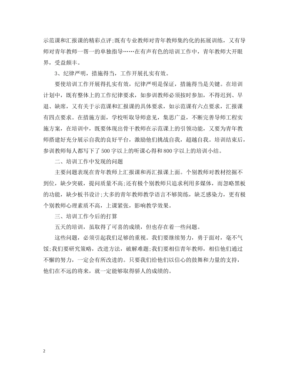 暑期青年教师培训总结_第2页