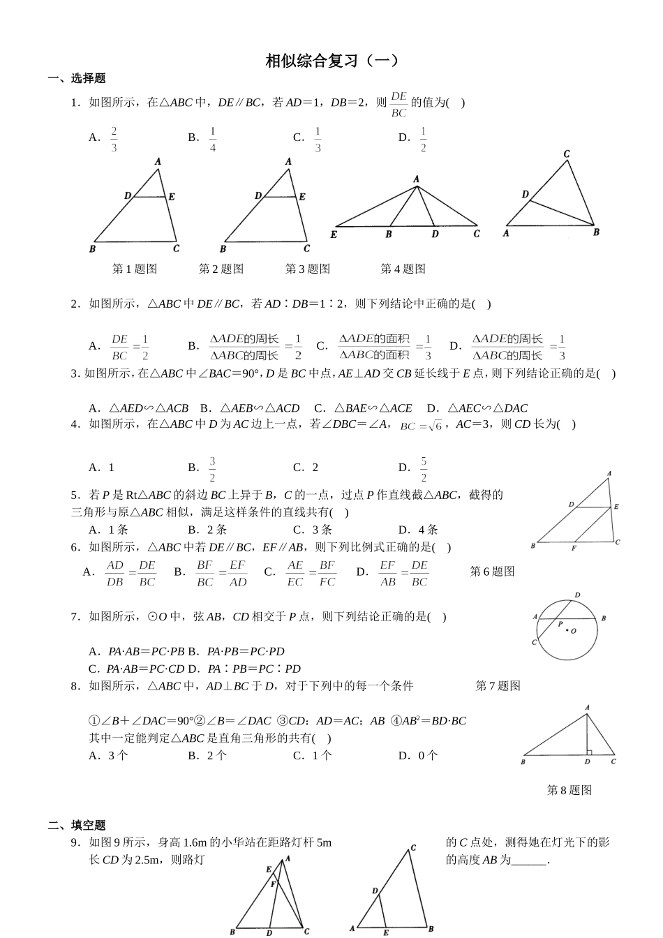 相似综合复习_第1页