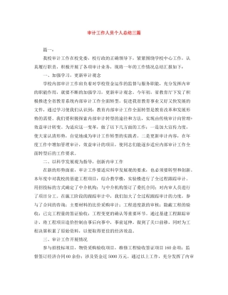 审计工作人员个人总结三篇