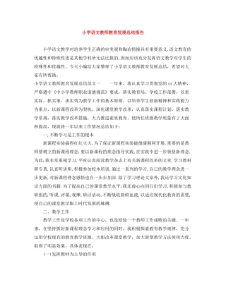小学语文教师教育发展总结报告