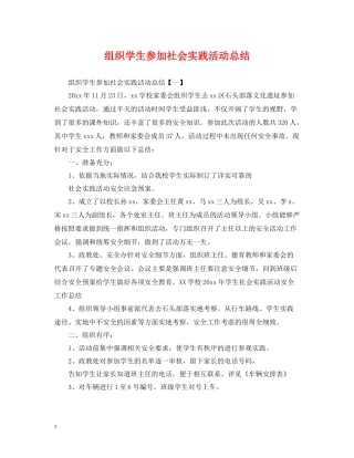 组织学生参加社会实践活动总结2
