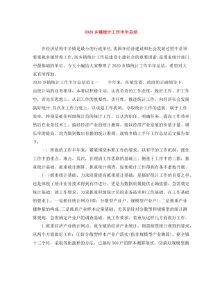 乡镇统计工作半年总结