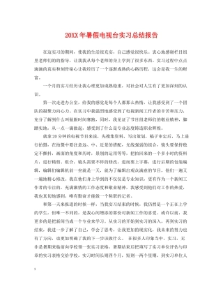 暑假电视台实习总结报告