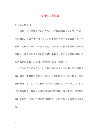 实习生工作总结2