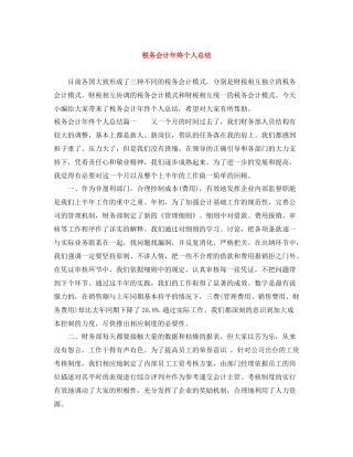 税务会计年终个人总结